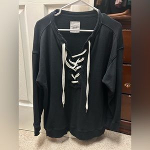 Aerie lace up sweatshirt